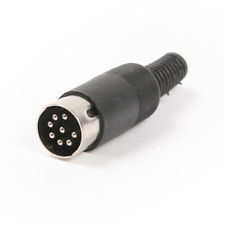 8 Pin DIN Plug Male Connector with black Plastic - 5pcs - Click Image to Close
